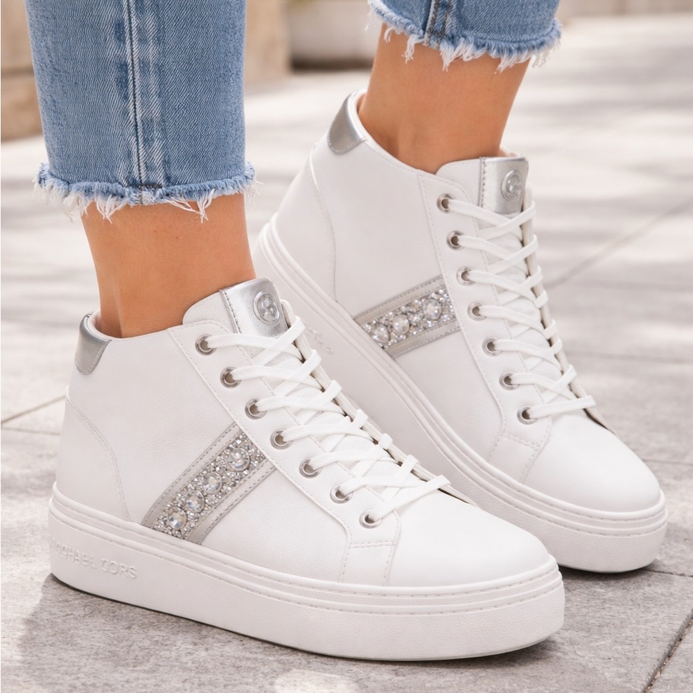 Michael Kors white Hightop sneakers size 7.5